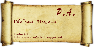 Pócsi Alojzia névjegykártya